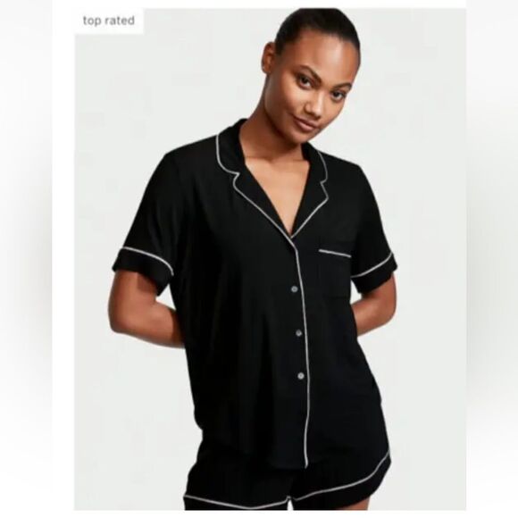 Victoria's Secret Black and White Trim Pajama Set - Picture 1 of 8